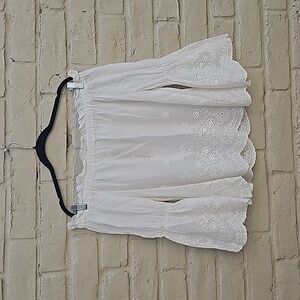 After Market off the shoulder eyelet top